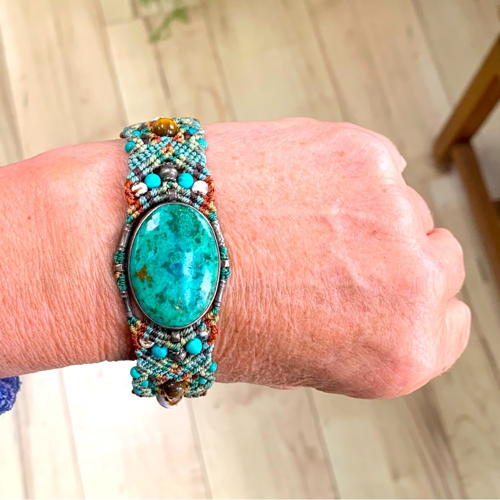 Isha Elafi stunning large Peruvian opal hand-made bracelet!